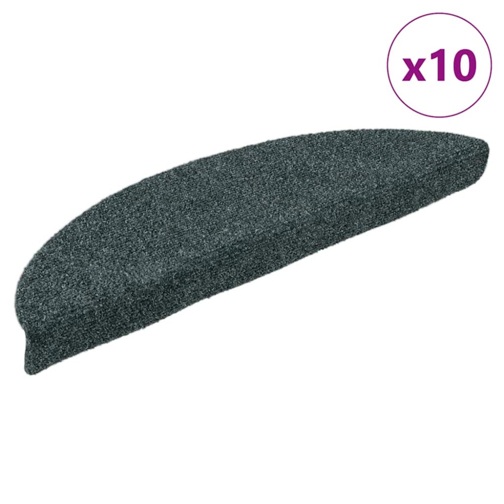 vidaXL Covorașe autoadezive pentru scări, 10 buc., 56x17x3 cm, semirotunde, verzi