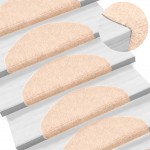 vidaXL Covorașe autoadezive pentru scări, 10 buc., 65x21x4 cm, crem, semirotunde, mari vidaXL Covorașe autoadezive pentru scări, 10 buc., 65x21x4 cm, crem, semirotunde, mari