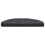 vidaXL Covorașe pentru scări autoadezive, 5 buc., 65x21x4 cm, gri închis, semirotunde, mari