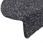 vidaXL Covorașe pentru scări autoadezive, 5 buc., 65x21x4 cm, gri închis, semirotunde, mari