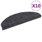 vidaXL Covorașe autoadezive pentru scări, 10 buc., 65x21x4 cm, gri închis, semirotunde, mari vidaXL Covorașe autoadezive pentru scări, 10 buc., 65x21x4 cm, gri închis, semirotunde, mari