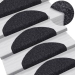 vidaXL Covorașe autoadezive pentru scări, 10 buc., 65x21x4 cm, negru, semirotunde, mari vidaXL Covorașe autoadezive pentru scări, 10 buc., 65x21x4 cm, negru, semirotunde, mari