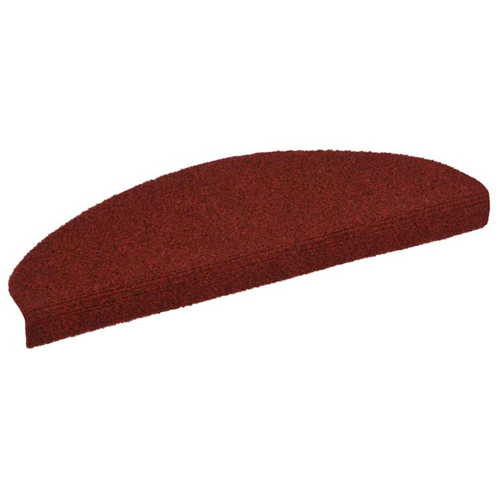 vidaXL Covorașe pentru scări autoadezive, 10 buc., 65x21x4 cm, roșu bordeaux, semirotunde, mari
