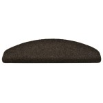 vidaXL Covorașe pentru scări autoadezive, 5 buc., 65x21x4 cm, maro închis, semirotunde, mari