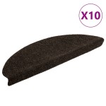 vidaXL Covorașe pentru scări autoadezive, 10 buc., 65x21x4 cm, maro închis, semirotunde, mari vidaXL Covorașe pentru scări autoadezive, 10 buc., 65x21x4 cm, maro închis, semirotunde, mari