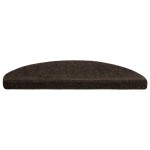 vidaXL Covorașe pentru scări autoadezive, 10 buc., 65x21x4 cm, maro închis, semirotunde, mari vidaXL Covorașe pentru scări autoadezive, 10 buc., 65x21x4 cm, maro închis, semirotunde, mari