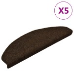 vidaXL Covorașe autoadezive pentru scări, 5 buc., 65x21x4 cm, maro, semirotunde, mari vidaXL Covorașe autoadezive pentru scări, 5 buc., 65x21x4 cm, maro, semirotunde, mari
