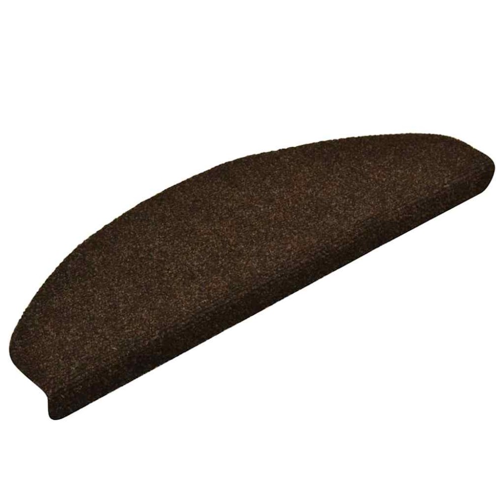 vidaXL Covorașe pentru scări autoadezive, 10 buc., 65x21x4 cm, maro, semirotunde, mari