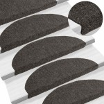 vidaXL Covorașe pentru scări autoadezive, 5 buc., 65x21x4 cm, antracit, semirotunde, mari