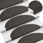 vidaXL Covorașe pentru scări autoadezive, 10 buc., 65x21x4 cm, antracit, semirotunde, mari vidaXL Covorașe pentru scări autoadezive, 10 buc., 65x21x4 cm, antracit, semirotunde, mari