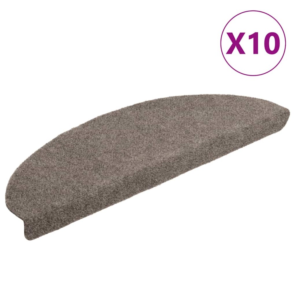 vidaXL Covorașe autoadezive pentru scări, 10 buc., 65x21x4 cm, bej, semirotunde, mari
