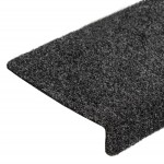 vidaXL Covorașe scări autoadezive, 10 buc., 65x21x4 cm, gri, cu margine dreptunghiulară