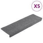 vidaXL Covorașe autoadezive pentru scări, 5 buc., 65x21x4 cm, gri deschis, cu margine dreptunghiulară vidaXL Covorașe autoadezive pentru scări, 5 buc., 65x21x4 cm, gri deschis, cu margine dreptunghiulară
