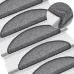 vidaXL Covorașe de scară, 10 buc., gri închis, 56x17x3 cm vidaXL Covorașe de scară, 10 buc., gri închis, 56x17x3 cm