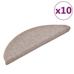 vidaXL Covorașe pentru scări, 10 buc., 56x17x3 cm, maro deschis, semirotunde vidaXL Covorașe pentru scări, 10 buc., 56x17x3 cm, maro deschis, semirotunde