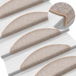 vidaXL Covorașe pentru scări, 10 buc., 56x17x3 cm, maro deschis, semirotunde vidaXL Covorașe pentru scări, 10 buc., 56x17x3 cm, maro deschis, semirotunde
