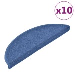 vidaXL Covorașe de scară, 10 buc., albastru, 56x17x3 cm vidaXL Covorașe de scară, 10 buc., albastru, 56x17x3 cm