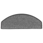 vidaXL Covorașe pentru scări, 10 buc., 65x24x4 cm, gri închis, semirotunde, mari