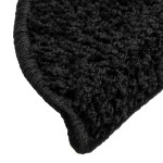 vidaXL Covorașe pentru scări, 10 buc., 56x17x3 cm, negre, semirotunde