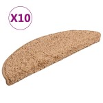 vidaXL Covorașe de scară, 10 buc.,bej, 56x17x3 cm vidaXL Covorașe de scară, 10 buc.,bej, 56x17x3 cm