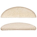 vidaXL Covorașe pentru scări, 10 buc., 56x17x3 cm, crem, semirotunde