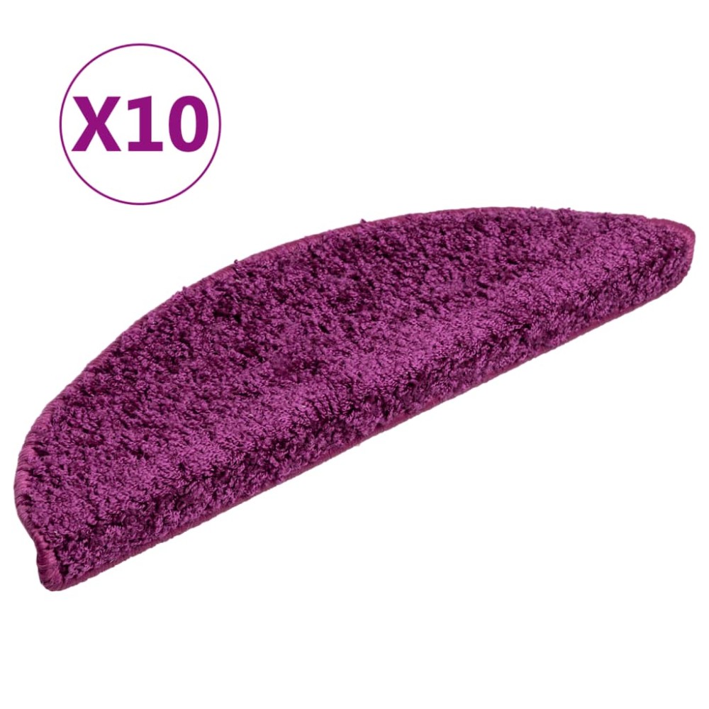 vidaXL Covorașe de scară, 10 buc., violet, 56x17x3 cm