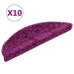 vidaXL Covorașe de scară, 10 buc., violet, 56x17x3 cm vidaXL Covorașe de scară, 10 buc., violet, 56x17x3 cm