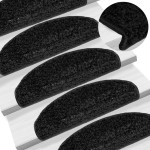 vidaXL Covorașe de scară, 10 buc.,negru, 65x21x4 cm vidaXL Covorașe de scară, 10 buc.,negru, 65x21x4 cm