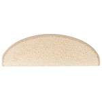 vidaXL Covorașe pentru scări, 10 buc., 65x21x4 cm, crem, semirotunde, mari