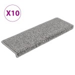 vidaXL Covorașe de scară, 10 buc., gri, 65x21x4 cm vidaXL Covorașe de scară, 10 buc., gri, 65x21x4 cm