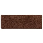 vidaXL Covorașe pentru scări, 10 buc., 65x21x4 cm, maro, cu margini dreptunghiulare