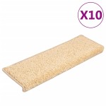 vidaXL Covorașe de scară, 10 buc.,maro, 65x21x4 cm vidaXL Covorașe de scară, 10 buc.,maro, 65x21x4 cm