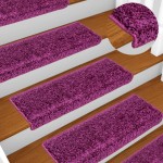 vidaXL Covorașe de scară, 10 buc., violet, 65x21x4 cm vidaXL Covorașe de scară, 10 buc., violet, 65x21x4 cm