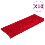 vidaXL Covorașe de scară, 10 buc.,roșu, 65x21x4 cm vidaXL Covorașe de scară, 10 buc.,roșu, 65x21x4 cm