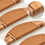 vidaXL Covorașe scări, 5 buc., bej, 65x21x4 cm, autoadeziv