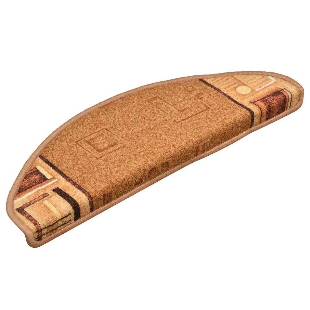vidaXL Covorașe autoadezive pentru scări, 10 buc., bej, 65x21x4 cm