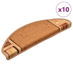 vidaXL Covorașe autoadezive pentru scări, 10 buc., bej, 65x21x4 cm vidaXL Covorașe autoadezive pentru scări, 10 buc., bej, 65x21x4 cm