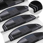 vidaXL Covorașe scări, 5 buc., negru și gri, 65x21x4 cm, autoadeziv