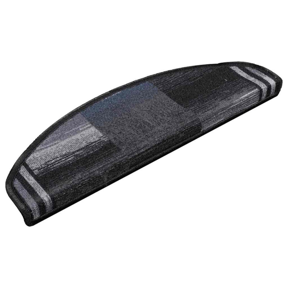 vidaXL Covorașe scări autoadezive, 10 buc., negru și gri, 65x21x4 cm