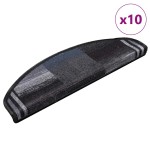 vidaXL Covorașe scări autoadezive, 10 buc., negru și gri, 65x21x4 cm