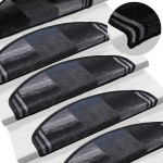 vidaXL Covorașe scări autoadezive, 10 buc., negru și gri, 65x21x4 cm
