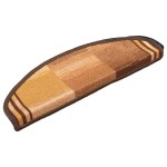 vidaXL Covorașe pentru scări autoadezive, 5 buc., maro, 65x21x4 cm