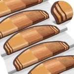 vidaXL Covorașe pentru scări autoadezive, 5 buc., maro, 65x21x4 cm