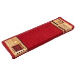 vidaXL Covorașe pentru scări autoadezive, 10 buc., roșu, 65x21x4 cm