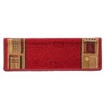 vidaXL Covorașe pentru scări autoadezive, 10 buc., roșu, 65x21x4 cm