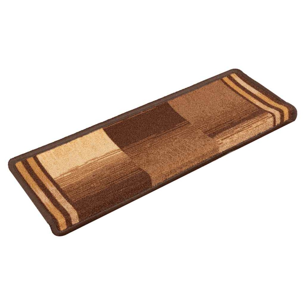 vidaXL Covorașe pentru scări autoadezive, 5 buc., maro, 65x21x4 cm