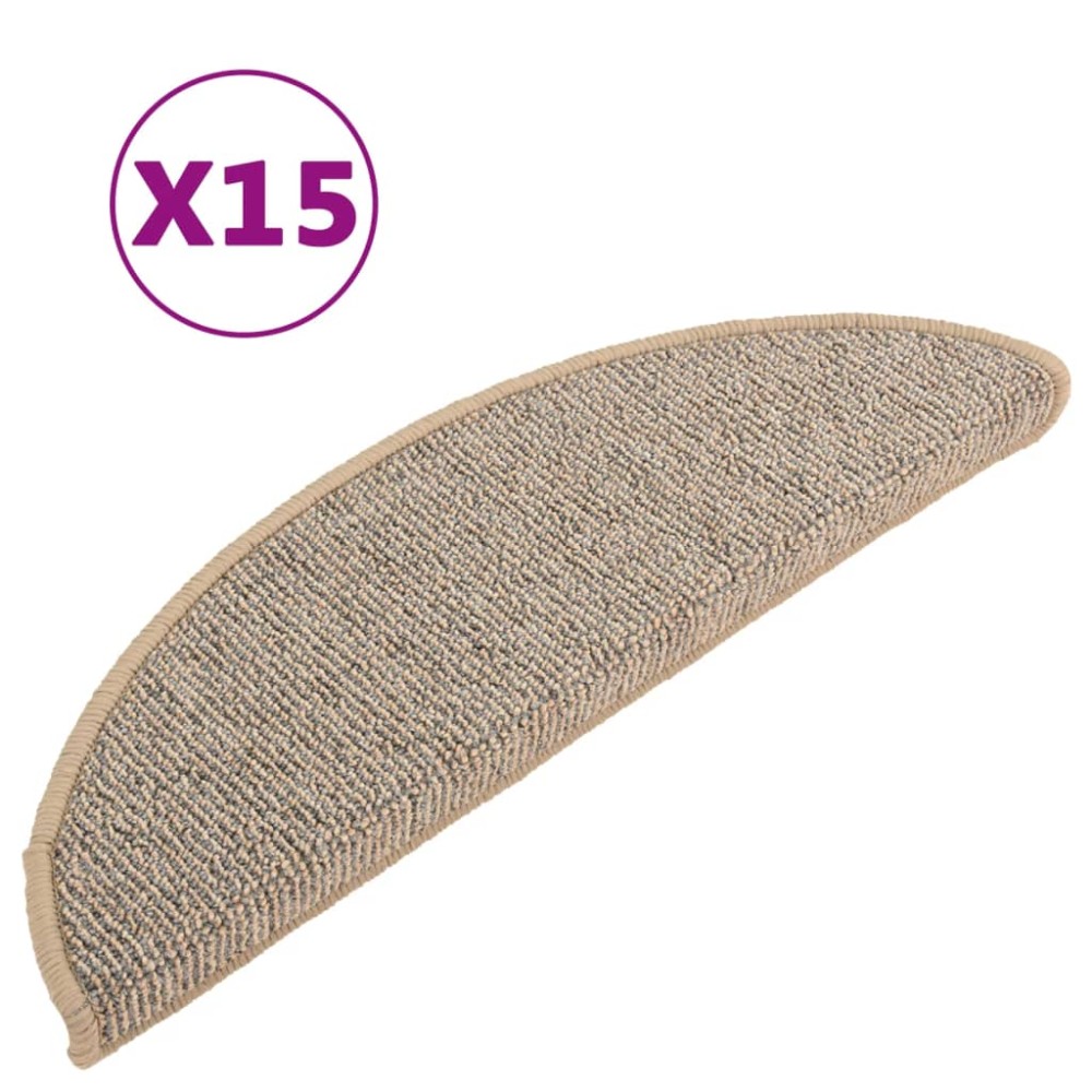 vidaXL Covorașe pentru trepte scară, 15 buc., maro, 56x17x3 cm