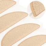 vidaXL Covorașe pentru scări, 15 buc., 56x17x3 cm, semirotunde, crem vidaXL Covorașe pentru scări, 15 buc., 56x17x3 cm, semirotunde, crem