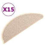 vidaXL Covorașe pentru trepte scară, 15 buc., alb și maro, 65x21x4 cm