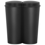 vidaXL Coș de gunoi dublu, negru, 50 L vidaXL Coș de gunoi dublu, negru, 50 L